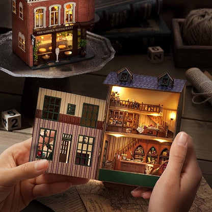 DIY Miniature House Kit, CUTEROOM Wooden Dollhouse Kit Mini House Making Kit with Furnitures, DIY Dollhouse Kit Birthday Gift (Magic Store)