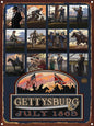 Gettysburg Civil War Collage Rustic Metal Art Print from Travel Artwork by Artist Paul A. Lanquist 8.5" x 11.5"