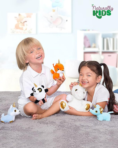 Naturally KIDS Toddler Unicorn Backpack w Plush Unicorn Toys, Gifts for 2-5 Year Old Girls, Toddler Backpack