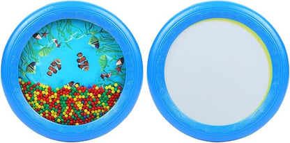 Musfunny Ocean Drum Wave Bead Drums Gentle Sea Sound Music Gift Musical Educational Sea Sound Drum Tool for Kid Child Baby (Blue)