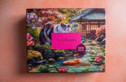 The Koi and The Kitty Encounter | Traditions by Mosaic Puzzles - 1000 Piece Puzzle