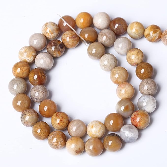 75PCS 10MM Natural Stone Coral Jade Chrysanthemum Beads for Jewelry Making DIY Bracelet