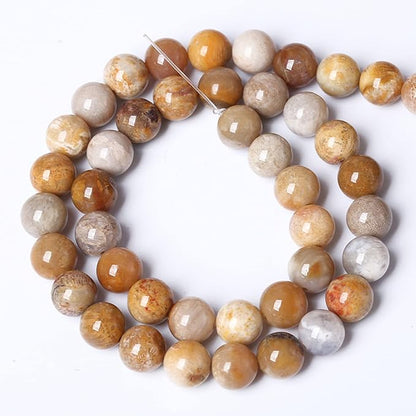6MM 57PCS Natural Stone Coral Jade Chrysanthemum Beads for Jewelry Making DIY Bracelet