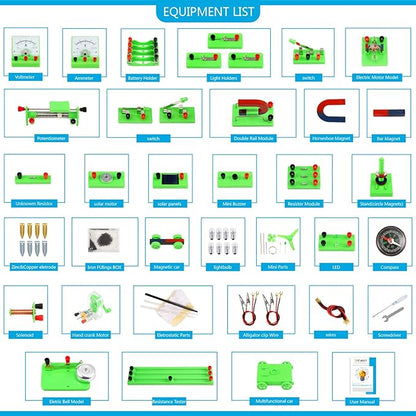 Sntieecr Science Magnetism Kit for Kids, Electric Circuit Kit for Kids, Stem Science Experiment Discovery Circuit Board Kit for Students Learning Starter