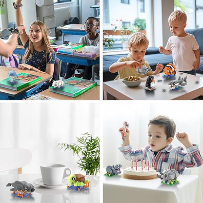 Party Favors for Kids 8-12, 1635PCS-12 Kinds of Animals Building Block Toy, Easter Gifts Goodie Bags Stocking Stuffer Classroom Prizes Building Set, Birthday Gift for Boys Girls Ages 8 9 10 11+