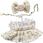 Luxury Chic Doll Clothes Set with Elegant Dress, Shirt, Bow & Necklace - Premium Outfit for Dress Up, Collecting & Gift Giving - Perfect for Kids, Doll Collectors & 18 Dolls (Gold)