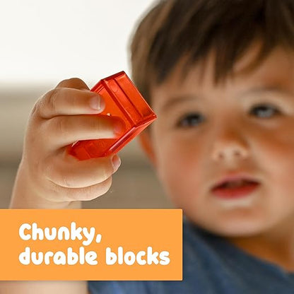 SPARK & WOW Light Table Blocks, 12 Shapes and Two Colors, Toddler Sensory Building Blocks, Translucent Light Table Manipulatives, Sensory Toys for Toddlers