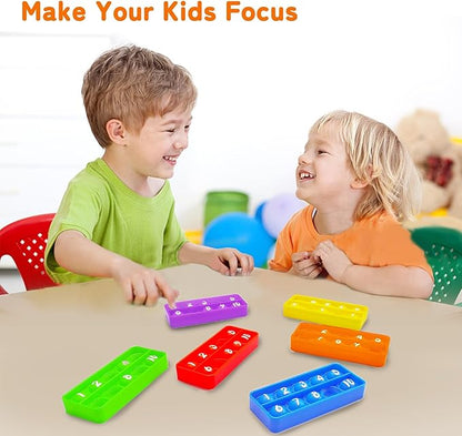 Ten-Frame Counting Toys, 10-Frame Bubble Popper Fidget Toys, Number Math Games, Montessori Educational Toy for Preschool Kindergarten Classroom Learning Activities Kids 3 4 5 Year Old
