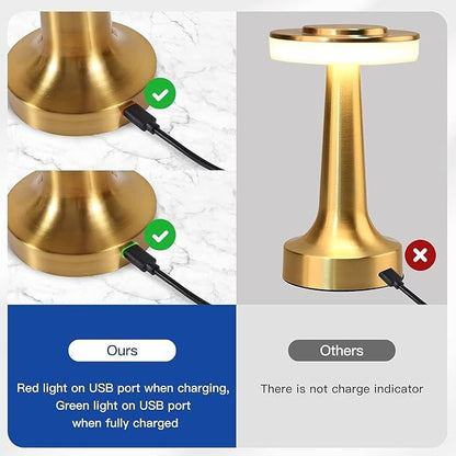 Table Lamp Desk Lamp, Table Sensor Control Beside Lamps, Kids Night Light with Stepless Dimming & Charging Completed Tip Light & 3 Colors Changing