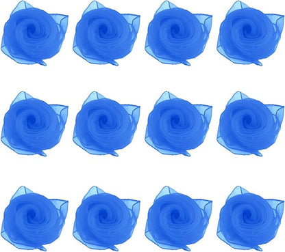 Larcele 12 Pieces Juggling Dance Scarf for Performance Prop Accessory 24 x 24 inches WDSJ-02