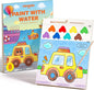 Paint with Water Books for Toddlers, Mess Free Watercolor Painting Activity for Kids Ages 1-3, 2-4, 4-6, Art Craft Coloring Gift with Brush, Airplane Travel Activities for Toddlers, Transportation