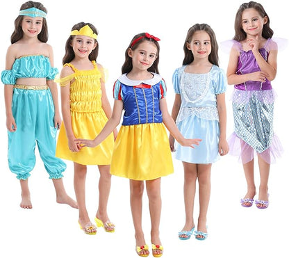 VGOFUN Princess Dresses for Girls - Dress up Clothes Pretend Play for Toddler Girl Christmas Birthday Gift for 3-6 Years