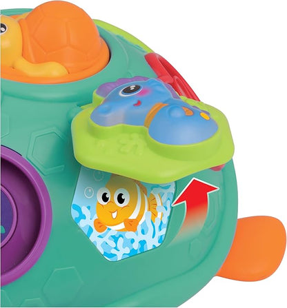 winfun Pull Along Sort 'n Learn Turtle – Shape Sorter Toy for Toddlers 12M+ with Lights, Sounds, Music, Quiz Game – Bilingual English/Spanish Educational Toy – Includes 4 Shapes & Batteries