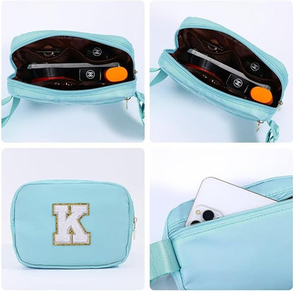 YOOLIFE Gifts for Girls - Crossbody Bag for Kids, Personalized Communion & Birthday Gifts, Blue Initial Belt Bag