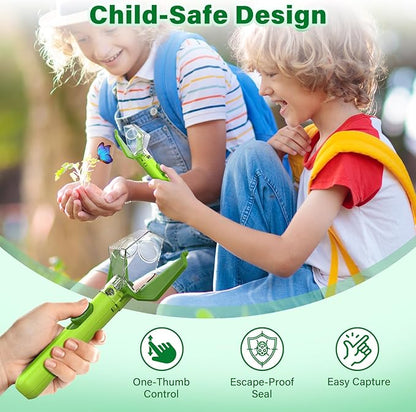 Bug Catcher, Insect Trap Kit with 6X Magnifier, STEM Educational Exploration Toys Gifts for Kids Adult, Catching Ladybugs, Butterflies, Dragonflies, Spider (Green 2PCS)