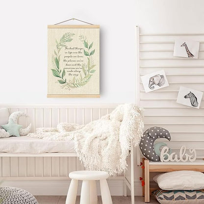 Boat Wades Sage Green Botanical Inspirational Wall Art Poster Hanger Frame, Motivational the Best Things in Life Are the People We Love Hanging Wall Decor for Home Bedroom Office, 12x16 Inch
