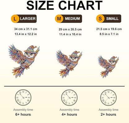 Wooden Puzzles for Adults, Unique Shaped Owl Jigsaw Puzzles,Magic Wooden Jigsaw Puzzles, Gifts for Family or Friends for Any Holiday.(11.4 * 10.4 in 130pcs)
