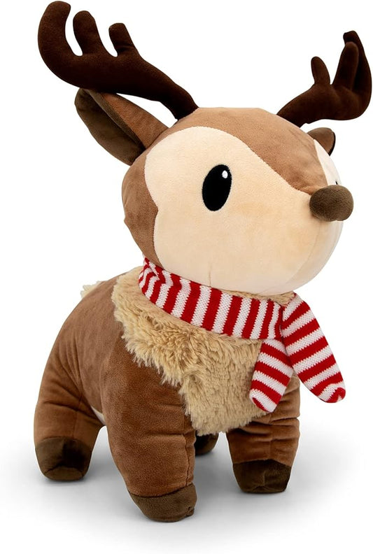 Plush Reindeer Stuffed Animal - Holiday Deer Characters with Antlers Toy for Kids - Christmas Decor Animals - Small Plushie Toys - 12 Inch - Ralphie
