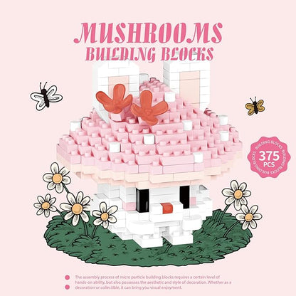 Rabbit Mushroom Mini Cute Mushroom Animals Building Toy Set Adorable Plant Blocks for Creative Play Bonsai Botanical Collection