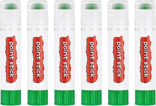PATIKIL Tempera Paint Sticks, 6 Pcs Solid Tempera Paints Sticks Washable Bulk Markers Pen Quick Drying for Artists Beginners Art Supplies, Green