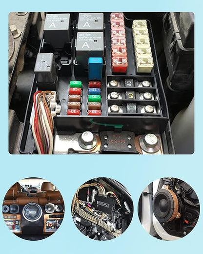ATM Auto Assortment Kit Resettable Fuse 5A 6A 7.5A 10A 15A 20A 25A 30A Low Profile Mini Fuses Blade Kits Automotive Circuit Breaker Reset Fuses for Boat Marine RV Car Truck Campervan
