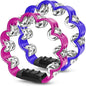 Flexzion Flower Tambourine - 8 Inch Handheld Percussion Instrument w/Metal Jingles & Ergonomic Grip - Small Tambourines for Adults, Kids, Church, Parties, & Musical Events (2 Pack - Blue & Pink)