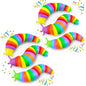 6PCS Baby Sensory Fidget Slug Toys Pack, ASMR Travel Airplane Activities Road Trip Car Toy for Toddler Kids Figette Worm for Adults Stress Relief Gift for Autism ADHD Autistic Caterpillar Stim Toys
