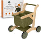 Kids Shopping Cart & Wooden Baby Walker – Baby Doll Stroller for Toddlers 1-3, Push Toy Walker, Montessori Toddler Walking Toy & Baby Shopping Cart – Durable Toddler Walker Push Toy