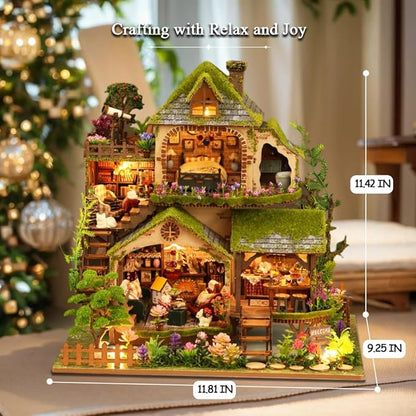 Miniature House Kit, Dollhouse Kit, Miniature Kit, DIY Mini House Building Kit for Adult, Forest Adventure