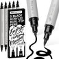 ARTISTRO 5 Black Dual Tip Brush + Fine Acrylic Paint Pens Ideal for Calligraphy - Paint Markers for Fabric, Rock, Glass, DIY - Stocking Stuffers, Christmas Gift Idea for Teens, Grandkids, Kids