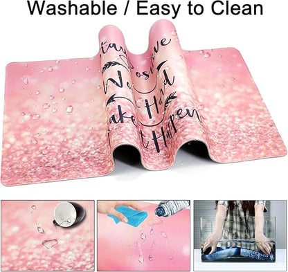 Stay Positive Desk Pad, Gaming Mouse Pad, Non-Slip Rubber Base, Stitched Edges，23.6x11.8 inch
