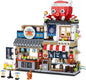 Japanese Street View Takoyaki Shop Mini Building Blocks, MOC Creative Japanese Toys for Girls 6-12 Years Old, 722 Pcs Simulation Architecture Construction Toy, Gift Idea for Kids Adults