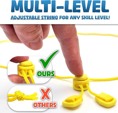 Upgraded (Multi-Level) Magnet Chess Game with String & Stones - Clear & Simple Instructions | Premium Set with 20 Larger & Stronger Stones, Adjustable Rope, 2 Dice & Travel Pouch | for Kids & Adults
