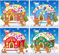 Make-A-Gingerbread House Stickers Christmas Party Game/Craft/Activity/Favor/Supplies for kids16pcs