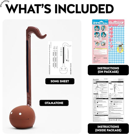 Otamatone Japanese Electronic Musical Instrument Portable Music Synthesizer from Japan by Maywa Denki Studio Award Winning, Educational Fun Gift for Children, Teens & Adults - Chocolate