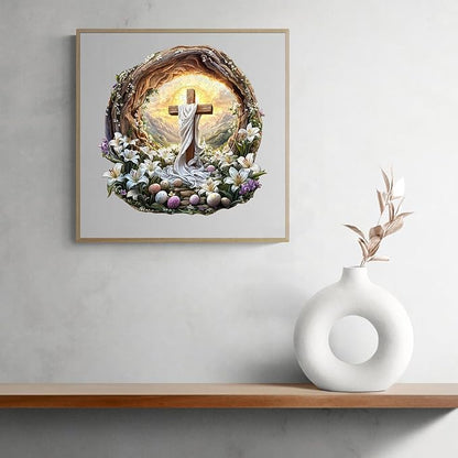KAAYEE Wooden Puzzles for Adults, Holy Light Cross Wooden Jigsaw Puzzle 440 PCS Unique Shape Wood Puzzle Adult, 3D Effect Flat Puzzle Birthday Family Game (XL-17.3 * 17in)