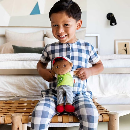 HABA Soft Doll Mason – 11.5" Plush Baby Boy Toy with Black Hair and Soft Toddler Companion for Ages 6 Months and Up, First Doll Gift for Kids, Machine Washable, Huggable & Durable