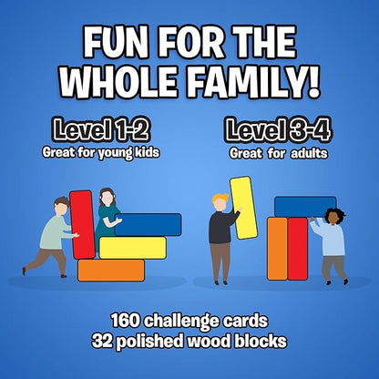 The Uzzle Stack Royale Board Game, Fast & Fun Family Board Game for Children & Adults, Color Block Puzzles Games for Ages 4+