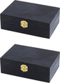 Creative Hobbies Black Wooden Keepsake Box with Gold Clasp - 6″ × 4″ × 2″ Painted Storage Case for Jewelry, Photos, Crafts & Gifts | 2 Pack