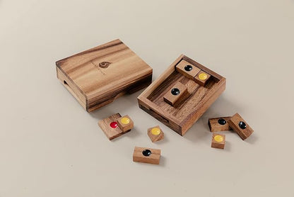 Setting Sun: STEM Sliding Block Puzzle AKA Huarong Dao or Klotski from SiamMandalay with SM Gift Box(Pictured) Improve Critical Logical Thinking with an Eco Friendly Handmade Educational Game