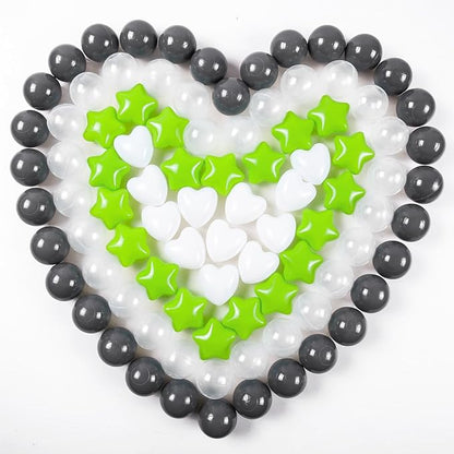 Ball Pit Balls Pack of 100 200 500 - Star and Round Set BPA Free Phthalate Free Non-Toxic Crush Proof Play Balls Soft Plastic Balls for Toddlers Baby Kids Birthday Pool Tent Party