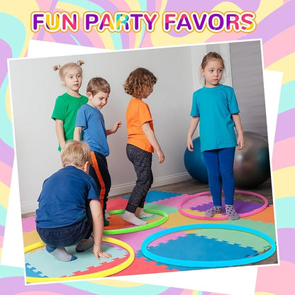 Sratte 8 Pcs Color Hoop Detachable Adjustable Hoop Exercise Ring Plastic Toys for Teens Games Gymnastics Dog Agility Equipment Party Decor, 4 Colors