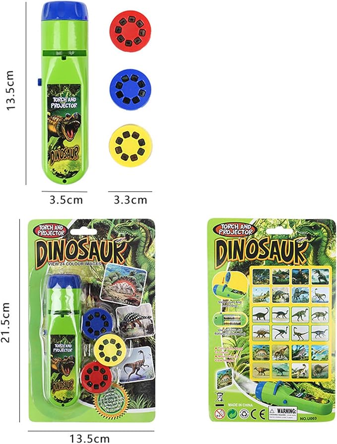 Georgie Porgy Slide Torch Projector Toys Flashlight for Kids Educational Solar System Planet Toys Science Set Wall Ceiling Tents Dino Night Lamp Gifts for Boys Girls (Outer Space + Dinosaur)