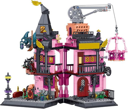 Architecture Magic Laboratory Building Block Set, 1022 Pieces, Halloween Haunted House Construction Toy, Educational Gift for Kids and Adults
