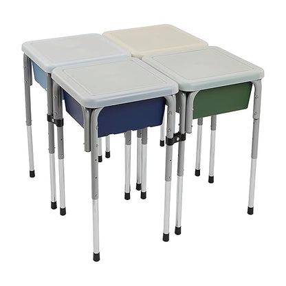 ECR4Kids 4-Station Sand and Water Adjustable Play Table, Sensory Bins, Earthtone