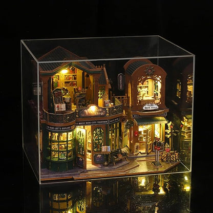OZJAY DIY Miniature House Kit, Tiny House Kit with Dust Proof Cover & Music Movement, DIY Wooden Dollhouse Miniature Kit for Adults Teen, Wooden Crafts Lovely Dollhouse Kit