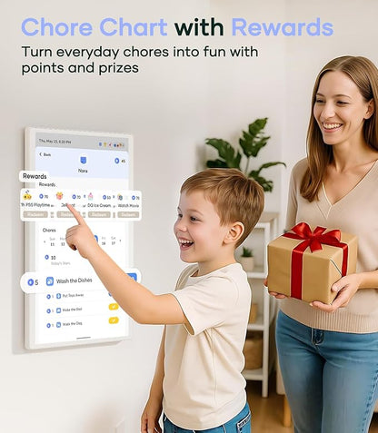 Cozyla Mate Digital Calendar+ 2: 32 Inch Wall Touch Screen Chore Chart Customize Dashboard Smart Electronic Calendar for Family Schedules Meal Planner Supports All Google Play Apps Wall Mount White
