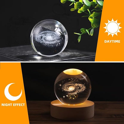 3D Wolfs Crystal Ball, Laser Engraved Wolf Figurines Decor Glass Animals Figurine, 2.4" Paperweight Decor Stuff for Anniversary Birthday, Best Friend Wolf Lovers Keepsake