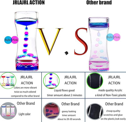 3 Pack Liquid Motion Bubbler Timer Sensory Calming Fidget Toy Autism Community Toys for Kids Teenager Adults