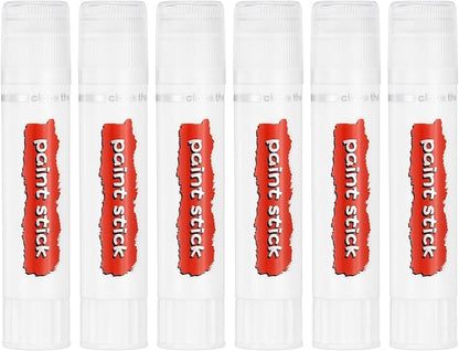 PATIKIL Tempera Paint Sticks, 6 Pcs Solid Tempera Paints Sticks Washable Bulk Markers Pen Quick Drying for Artists Beginners Art Supplies, White